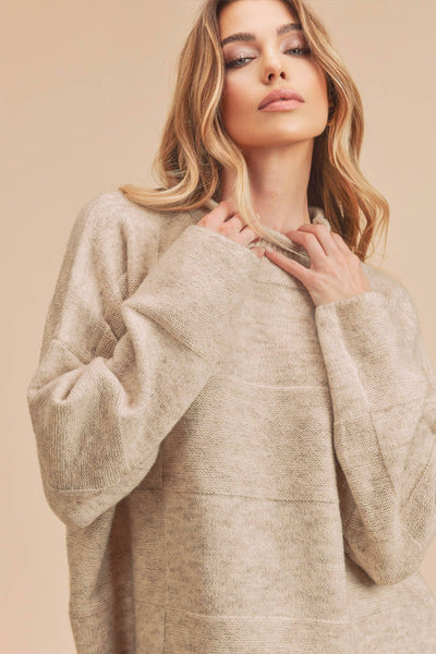 Toasted Almond Mock Neck Sweater