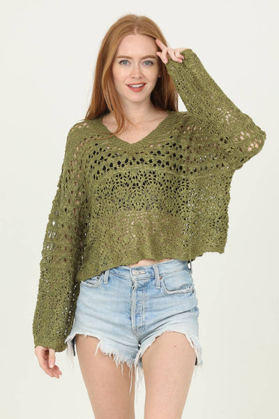 Driftwood Open Knit Pullover