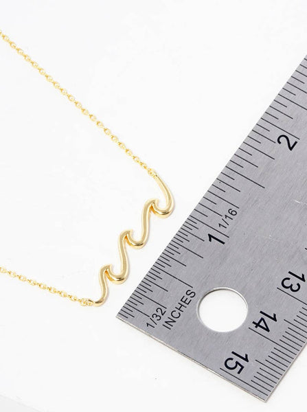 18K Gold Dipped Wave Pendant Necklace
