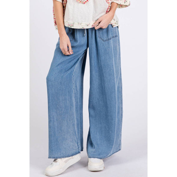 DENIM PALAZZO PANTS
