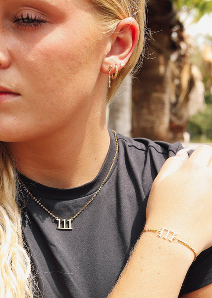 18K Gold PVD Stainless Steel Angel Number Necklace