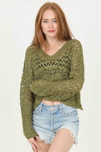 Driftwood Open Knit Pullover