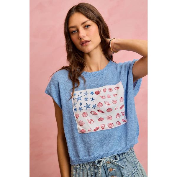 Sea Shell Inspired Flag Sweater