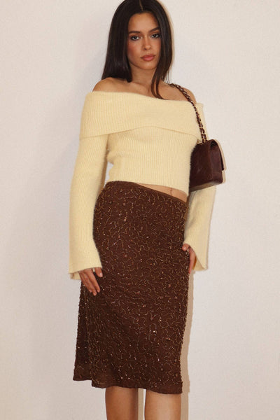 Off-Shoulder Knit Top