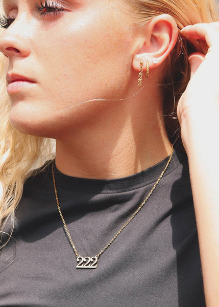 18K Gold PVD Stainless Steel Angel Number Necklace