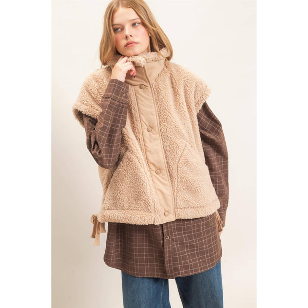 Sherpa Vest With Snap Closure