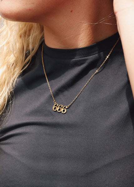 18K Gold PVD Stainless Steel Angel Number Necklace