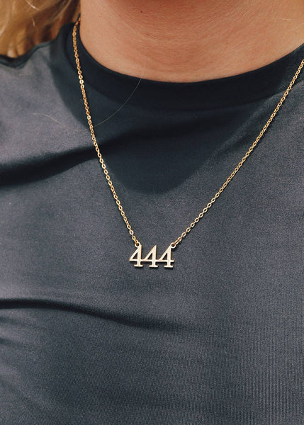 18K Gold PVD Stainless Steel Angel Number Necklace