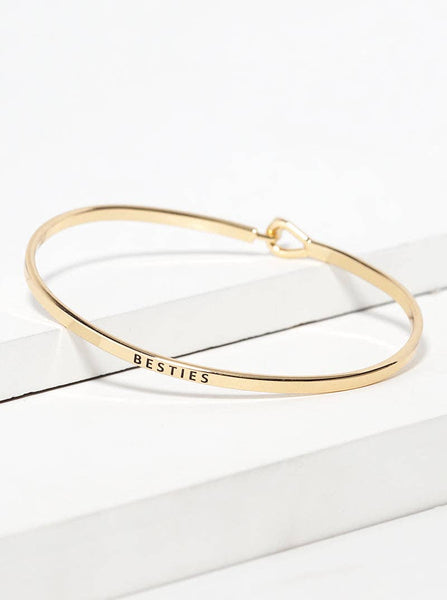 Besties Engraved Inspirational Bangle Bracelet