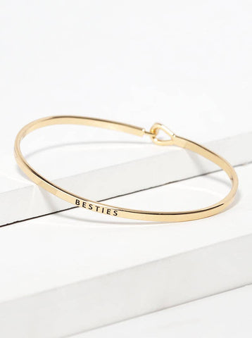 Besties Engraved Inspirational Bangle Bracelet