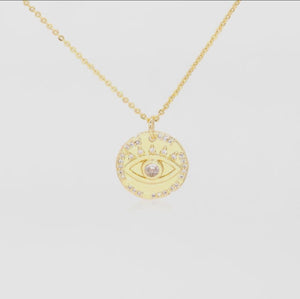 Stella Slick Evil Eye Pave' 18K Necklace