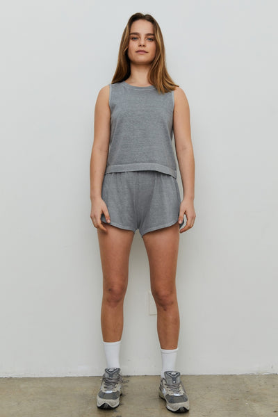 THE BLANK LAB Round Neck Crop Tank and Shorts Set