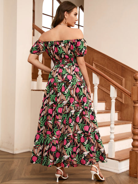 Floral Off-Shoulder Top and Maxi Skirt Set