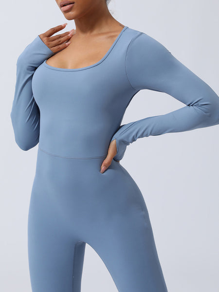 Twisted Backless Long Sleeve Jumpsuit