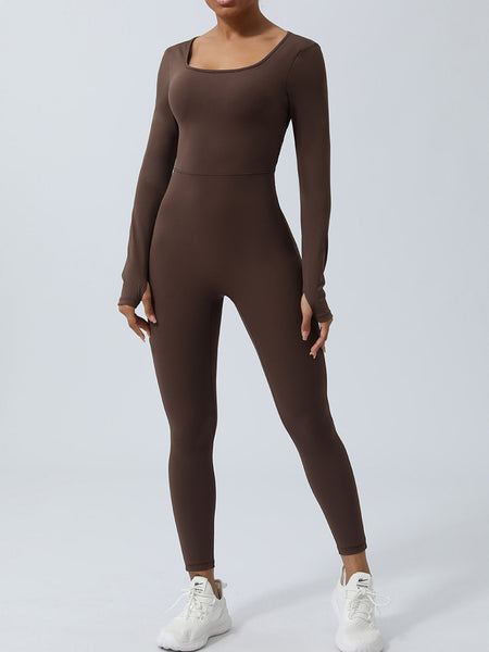 Twisted Backless Long Sleeve Jumpsuit