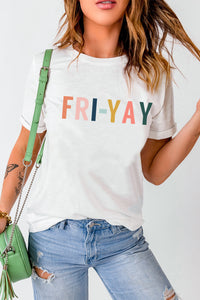 Letter Graphic Cuffed Tee