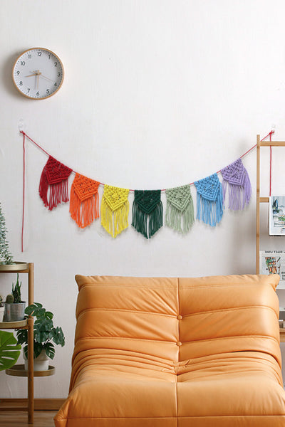 Rainbow Fringe Wall Hanging