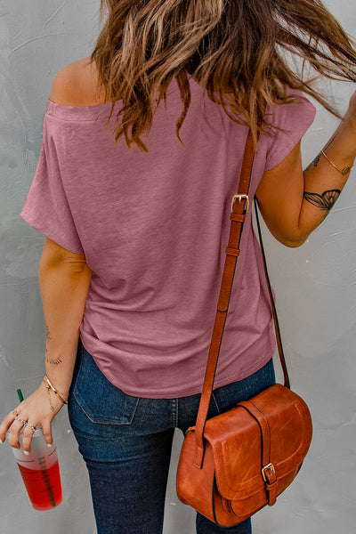Capped Sleeve Round Neck T-Shirt
