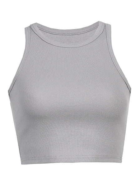 Women's Solid Color Basic Base Layer Stretch Tank Top
