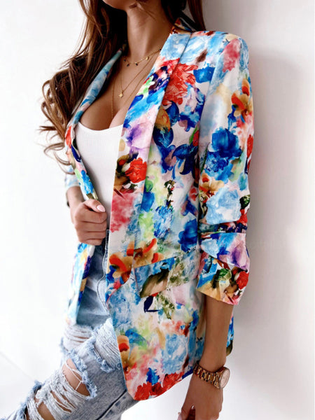 Fashion print spring coat Casual small suit
